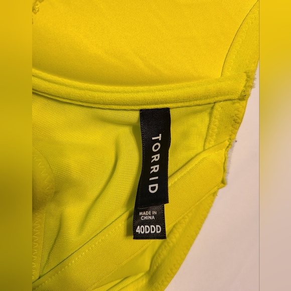 Neon Yellow Lace Racerback Front Closure Push-up Bra EUC - Picture 3 of 3